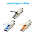 Denswire Cat8 Cat7 Cat6A RJ45 Connector Zinc Alloy STP Ethernet Plug for 23-26AWG Networking Cable Supports PoE/PoE+ 1/5/10 PCS.