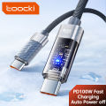 Toocki PD 100W Auto Power off USB Cable 5A Fast Charging Transparent Type C To Type C Cable For iPhone 15 16   S23. 