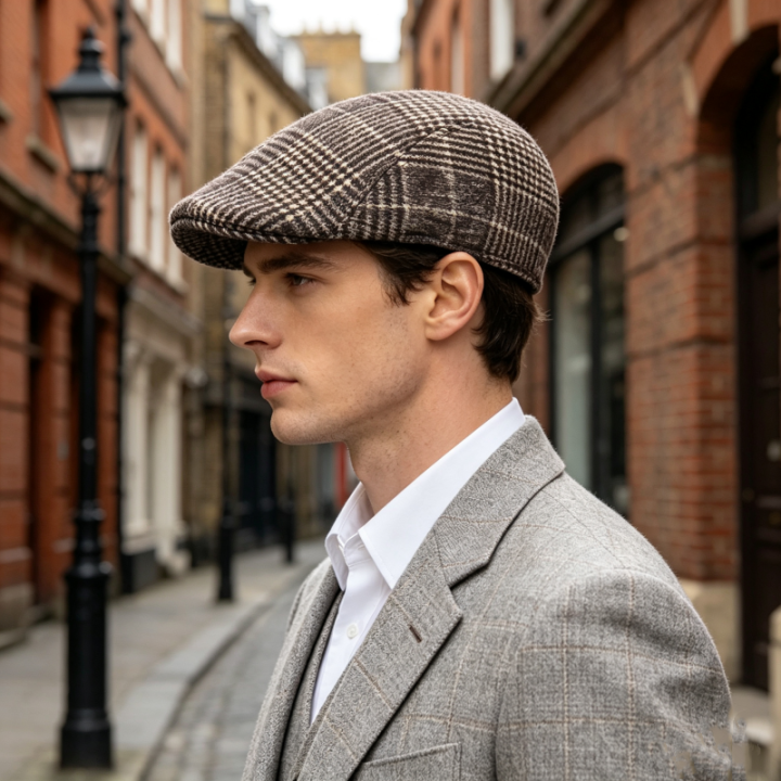 British%20Style%20Gentleman%20Golf%20Baseball%20Hat%20Wool%20Beret%20Cap%20Retro%20Newsboy%20Painters%20Plaid%20Check%20Printed%20Hat%20Waiter%20Cabbie%20Flat%20Visor%20-%20Image%204