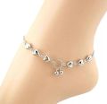 Charming Silver Love Heart Beaded Anklet – Fashionable Women’s Payel Nupur for Eid, Gift, or Casual Wear. 