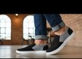 Sneakers check print slip on blue,black  fashionable shoes medium cut design with rubber material sool. 