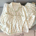 Women Pajamas Sets Short Sleeve Nightwear Top and Pants Sleepwear 3 Piece Pjs Loungewear Fashion Print Pyjamas Set Nightwear.