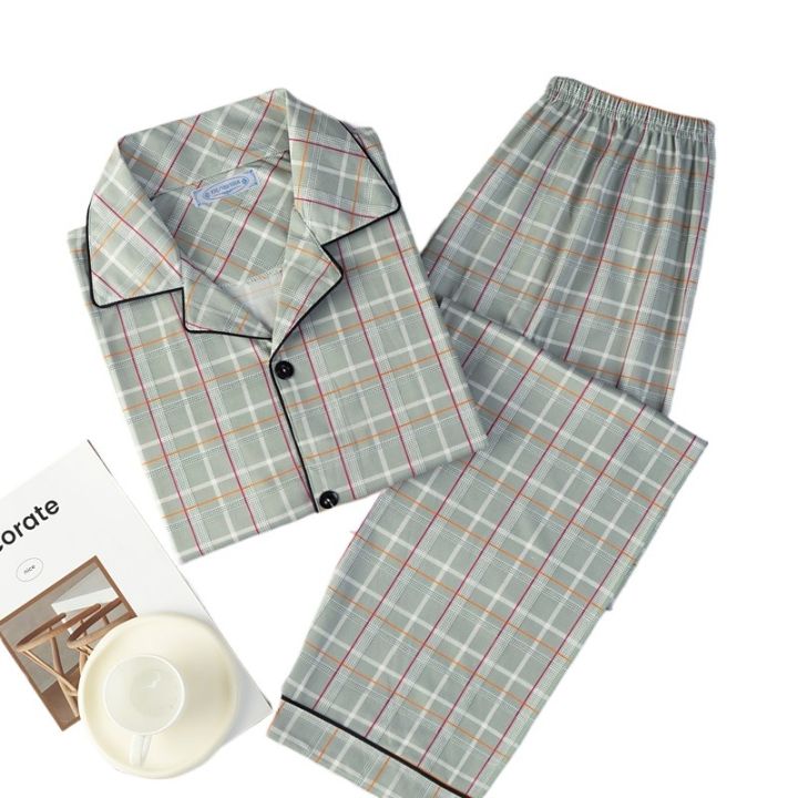 Plus%20Size%20Men%20Pyjamas%20Fall%20and%20Winter%20Plaid%20Simple%20Sleepwear%20Homewear%20Cardigan%20Button%20down%20Tops%20and%20Pants%20Nightwear%20Loungewear%20-%20Image%205