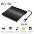 USB 3.0 ultra slim external DVD-RW burner/cd/rewrite/ portable optical drive black and white. 