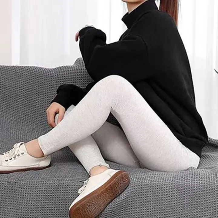 Ribbed%20Cotton%20Leggings%20Women%20Spring%20and%20Autumn%20Tights%20High%20Elastic%20Skinny%20Casual%20Pants%20Workout%20Walking%20Solid%20Leggings%20for%20Women%20-%20Image%205