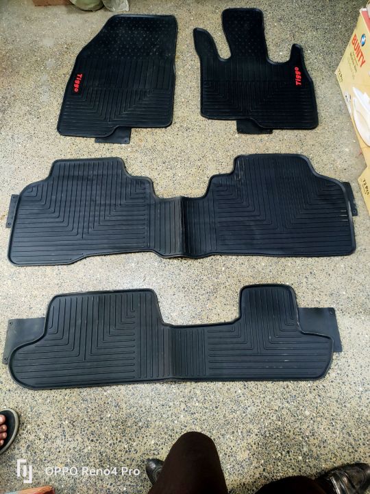 Chery Tiggo 8 Pro LaTeX Rubber Floor Mats Heavyweight Premium Quality Imported 4 Pcs Set Waterproof and Washable
