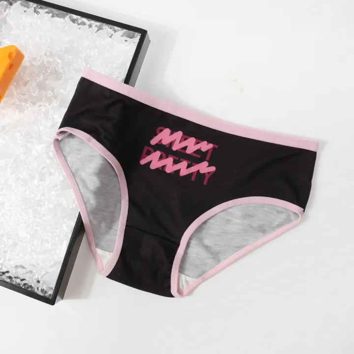 New%204PCS%20Children's%20Panties%20Alphabet%20Printed%20Breathable%20Triangle%20Panties%20Girls%20Student%20Panties%20Teenage%20Teenage%20Panties%20Trousers%20-%20Image%205