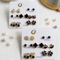 7 Pairs/set Stud Earrings Set with Card Crystal Earrings For Women Fashion Party Jewelry by Gleam&Grace. 