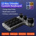 Programming Macro Custom 3 Knob Keyboard RGB 12 Key Copy Paste Photoshop Gaming Keypad Mechanical Hotswap Macropad. 