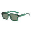 2024 New Square Sunglasses Personalized Sunscreen Ink High Quality Men's Retro Black Classic Rivet Fashion Glasses.