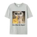 Erm, what Sigma? Funny Meme T-shirt For Men Women Silly Cat Humor Printed Fashion Tops  O-Neck. 