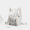 Cute Fluffy Rabbit Ears Hat Backpack for Autumn Winter New Design High-sense Large Capacity Hundred-match Bag for Women. 