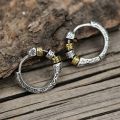 Thai Silver Creative Design Hoop Earrings for Women Men Metal Chunky Huggies Hiphop Party Jewelry Gifts.