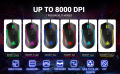 Gaming mouse RGB dpi speed 8000 software supported 7 buttons, rgb lights usb wired mouse eksa EM110. 