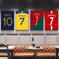1pc Famous Football Legend Jersey Canvas Poster Self-adhesive Art Waterproof Paper Sticker Coffee House Bar Room Wall Decor. 