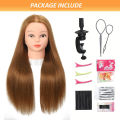 Mannequin Head with 80% Real Human Hair 26''-28"Cosmetology Mannequin Doll Head For Hairdresser Practice Braiding Head. 