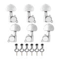 6Pcs/Set Guitar String Tuning Pegs Electric Guitar Machine Heads Tuners Silver Color 3L 3R Replacement Guitar Accessories. 