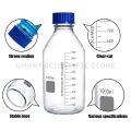 Media Bottle Reagent Culture Bottle Borosilicate Type Glass with Blue Screw Cap & White Graduations Heat Resistant Transparent Glass Lab Media Bottle for Learning Educational & Science Projects 10ml 25ml 50ml 100ml 250ml 500ml 1000ml 2000ml 5000ml 10000ml. 