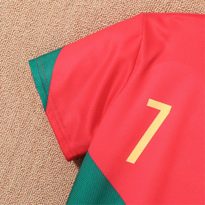 2025%20Youth%20and%20Children%20Red%20and%20Green%20Splicing%20Color%20No.%207%20Legend%20Quick-drying%20Sports%20Football%20Suit%20Set%20-%20Image%205