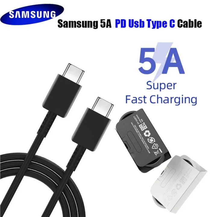 Samsung Original 25W PD C TO Type C Fast Charging Cable Dual Usb Type C Wire Line For Galaxy S21 Ultra S20 Plus S20FE Note 20 Ultra 10, A70, A80,A71,A72,A73,A51,A52,A53,A31,A32,A33,A04 ,A02s