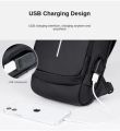 Multipurpose Patent Leather Chest Bag Biker Bag - Waterproof Men's Travel Bags to Keep Your Belongings Safe - Chest Bags with Charging. 