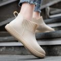 Fashion women's rain shoes, low top waterproof shoes, non-slip thick soled rain boots for women.