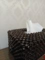 Tissue box with beads. 