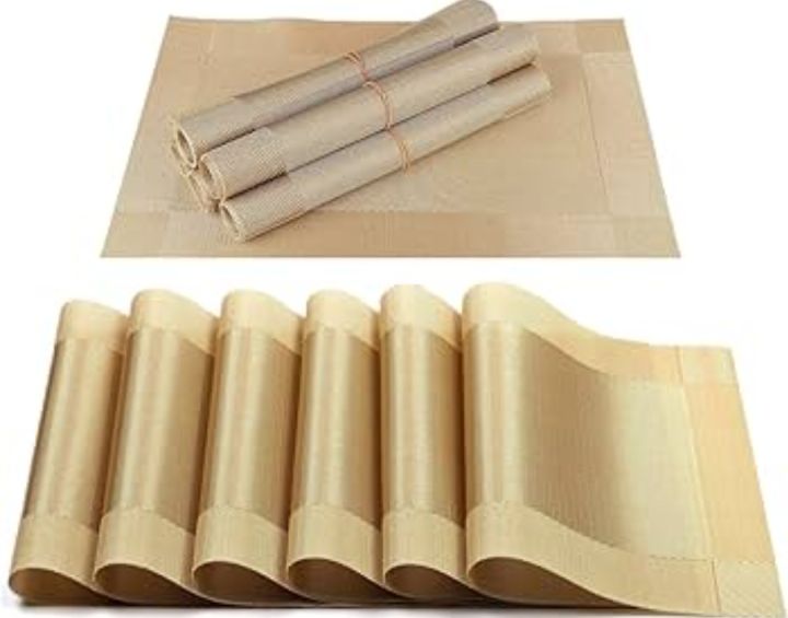 Heat-Resistant%20PVC%20Placemat%20for%20Dining%20Table%20Woven%20Vinyl%20Stain%20Resistant%20Table%20Mats%20Easy%20to%20Clean%208+1=9%20pc%20set%20-%20Image%202