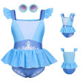 Girls Summer Swimming Baby Kids One-Piece Bathing Princess Elsa Bikini Suit Swimwear Swimsuit Children Princess Costume 2-10Yrs. 