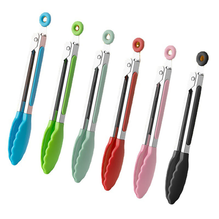 1Pc%207inch%20Stainless%20Steel%20Food%20Clip%20BBQ%20Grill%20Steak%20Food%20Clip%20Non-slip%20Handle%20Bread%20Tong%20Party%20Kitchen%20Cooking%20Accessories%20-%20Image%205