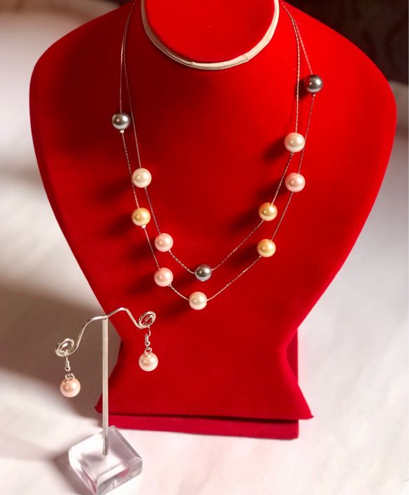 Two Layers Pearl Necklace For Women