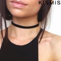 KISMIS 6Pcs/Set Black Lace Chokers Necklace Set Vintage Gothic Punk Elastic Necklace Women'S Jewelry 1Sets. 