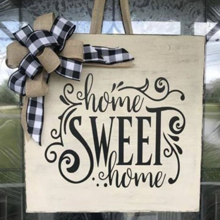 welcome home sign, size 12 x 12 inch