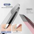 Stainless Steel Tweezers, Slant Tip & Round Head Precision Tweezers for Eyebrows, Facial Hair Removal Eyebrow Tweezers. 