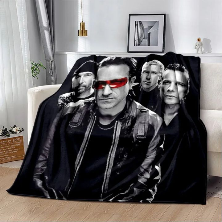 U2 Rock Bang Bono 3D Printing Blanket,Soft Throw Blanket for Home Bedroom Bed Sofa Picnic Travel Office Rest Cover Blanket Kids
