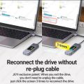 Laptop JEYI Visual Smart M.2 NVMe /SATA SSD Enclosure, USB 3.2 Gen 2 10Gbps, External M2 Adapter Case Support M-Key B +M Key UASP Trim. 