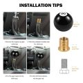 Universal Round Shifter Knob Black 8 Ball Racing Acrylic Speed Gear Shifter with 3 Adapters Fit for Manual Vehicles.