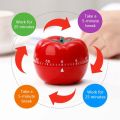 Red Tomato Shape Kitchen Timer Mechanical Countdown Clock Cute Cooking Gadget Durable Reminder Alarm for Pomodoro Timing. 