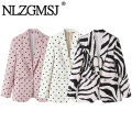 NLZGMSJ 2026 Spring Chic Women Blazer Polka Dot Single Breasted Long Sleeve Blazer New Fashion Office Lady Blazers. 