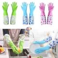 High Quality Multicolor Silicone Kitchen Hand Gloves for Dish Washing - 1 Pair (2 pcs).