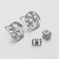 10pcs Stainless Steel Embossing Ear Studs Earring Posts Set for Earrings Piercing Jewelry Making DIY. 