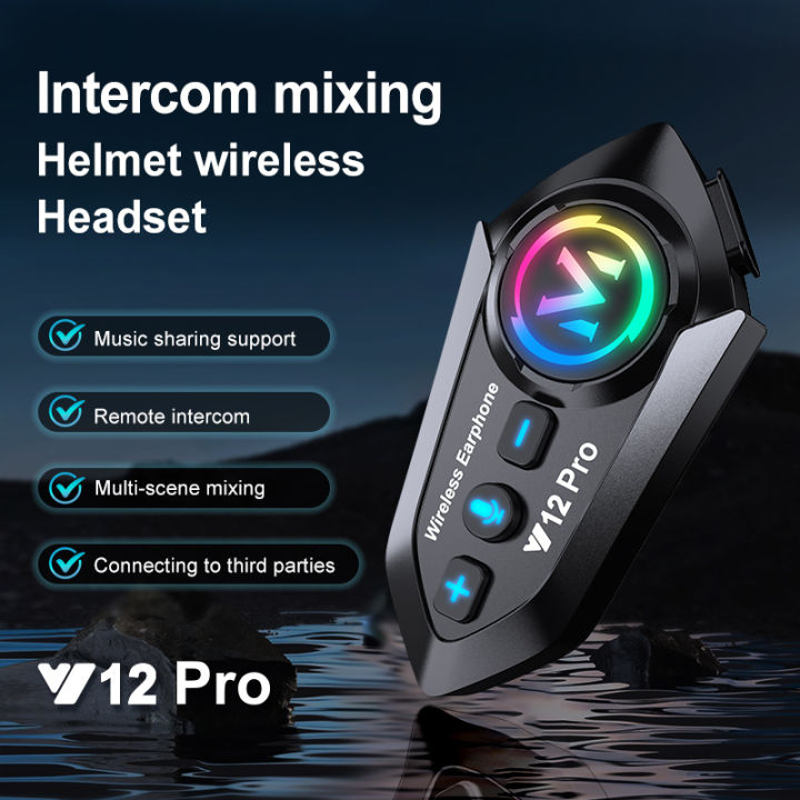 Y12%20Pro%20Motorcycle%20Helmet%20Bluetooth%20Headset%20Intercom%20Distance%20500M%20IP56%20Dust%20And%20Waterproof%20Voice%20Assistant%20Mixing%20Music%20Sharing%20-%20Image%203