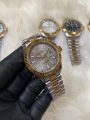 Premium Quartz Two-Tone Stainless Steel Watch For Men with White Dial, Gold Bezel, and Date Display Men's Wrist Watch.. 