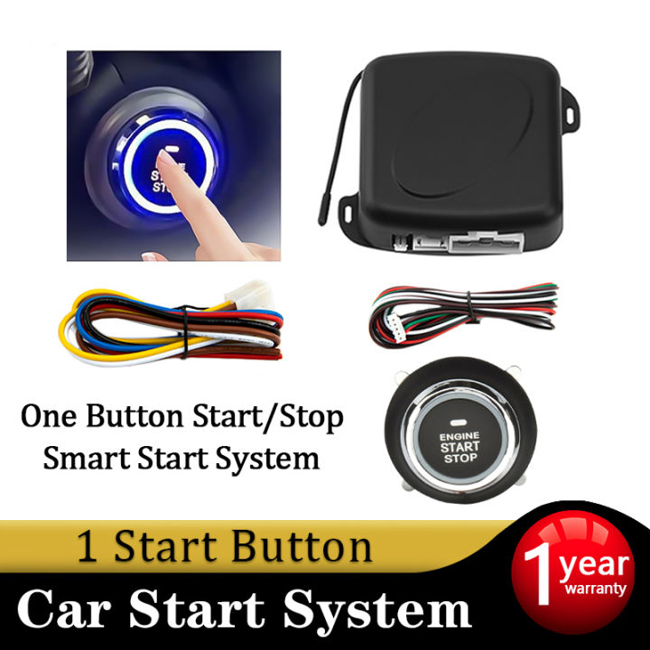 Hippcron Car Alarm Start Stop Button Engine Keyless Entry System Push Button Starter Stop Auto