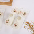 2Pcs/Set Ins Cream Chiffon Flower Headbands with Cotton Socks for Baby Girls Boutique Flower Anti-Slip Short Cotton 0-12M Sock. 