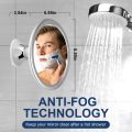360° Rotatable Shower Mirror Bathroom Fogless Makeup Mirror With Holder Suction Cup Anti-Fog Mirror for Shaving Makeup Showering. 