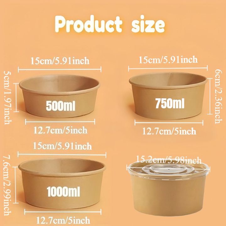 10/20PCS%20Kraft%20Paper%20Round%20Bowls%20Disposable%20Lunch%20Bento%20Bowls%20with%20Lids%20Meal%20Prep%20Salad%20Noodles%20Bowls%20Party%20Fries%20Fast%20Box%20-%20Image%203