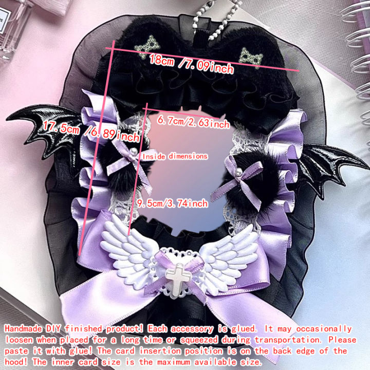 1Pc%20Lace%20Bat%20Wings%20Photo%20Card%20Holder,%20Anime%20Character%20Merchandise,%20Guka%20Display%20Card,%20Celebrity%20Fan%20Club%20Otaku%20B8%20Small%20Card,%20Otaku%20Ita%20Bag%20Decoration%20Card%20Holder%20-%20Image%203