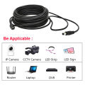 5M 10M DC12V Power Extension Cable 5.5mm*2.1mm Connector Male To Female For LED Lamp CCTV Security Camera Black Power Cable Cord. 