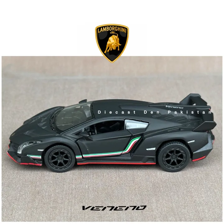 Lamborghini%20Veneno%20Matte%20Black%20Kinsmart%20(Size:%205%20inch)%20Diecast%20Model%20Car%20-%20Image%202